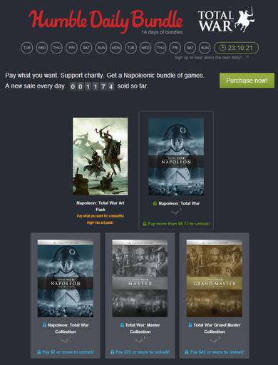Цифровая дистрибуция - The Humble Daily Bundle Day 14: Total War - 24ч